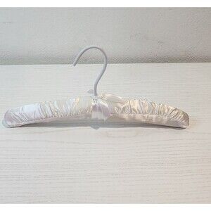 Hanger Satin fabric covered padded color ivory